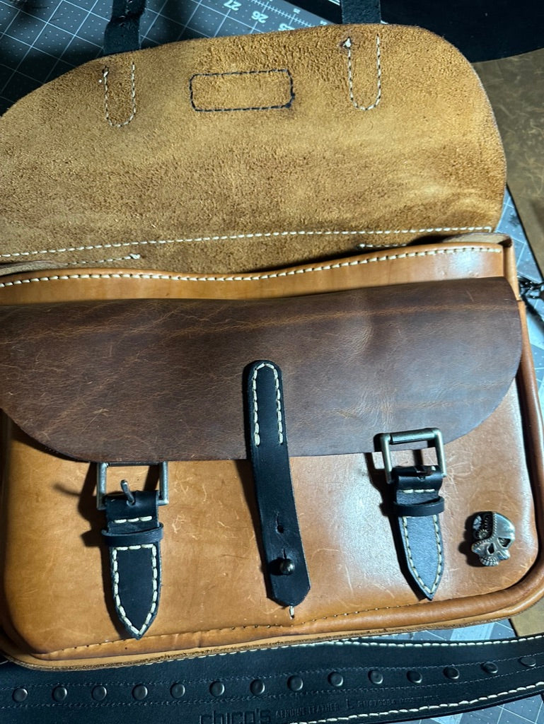 Gearhead Leather Media Case - Multi-Colored Utility Leather Messenger Bag