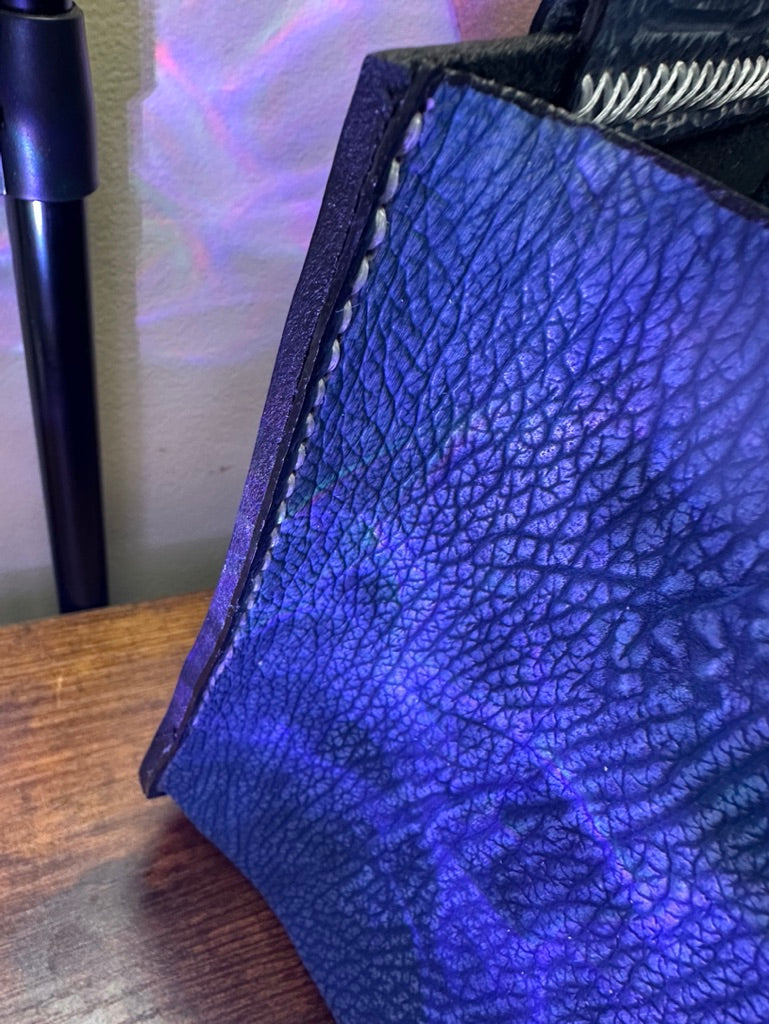 Exotic Sharkskin Leather Shotgun Shell Ammo Bag - Sporting Clay Belt Pouch