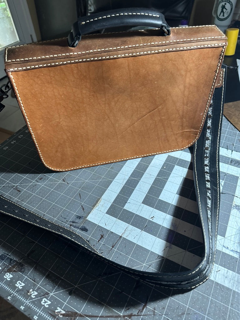 Gearhead Leather Media Case - Multi-Colored Utility Leather Messenger Bag