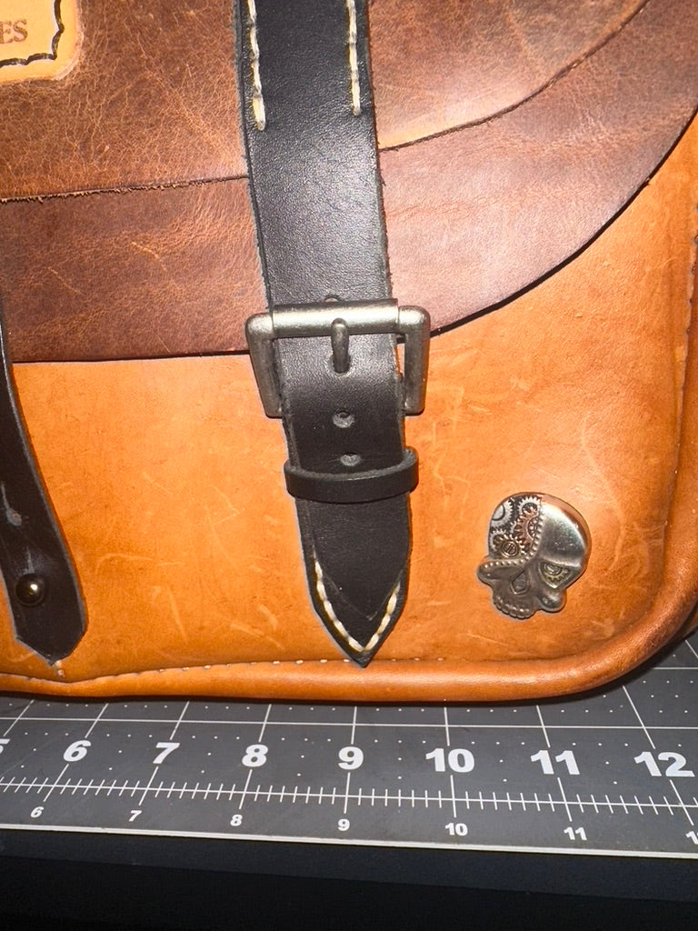 Gearhead Leather Media Case - Multi-Colored Utility Leather Messenger Bag
