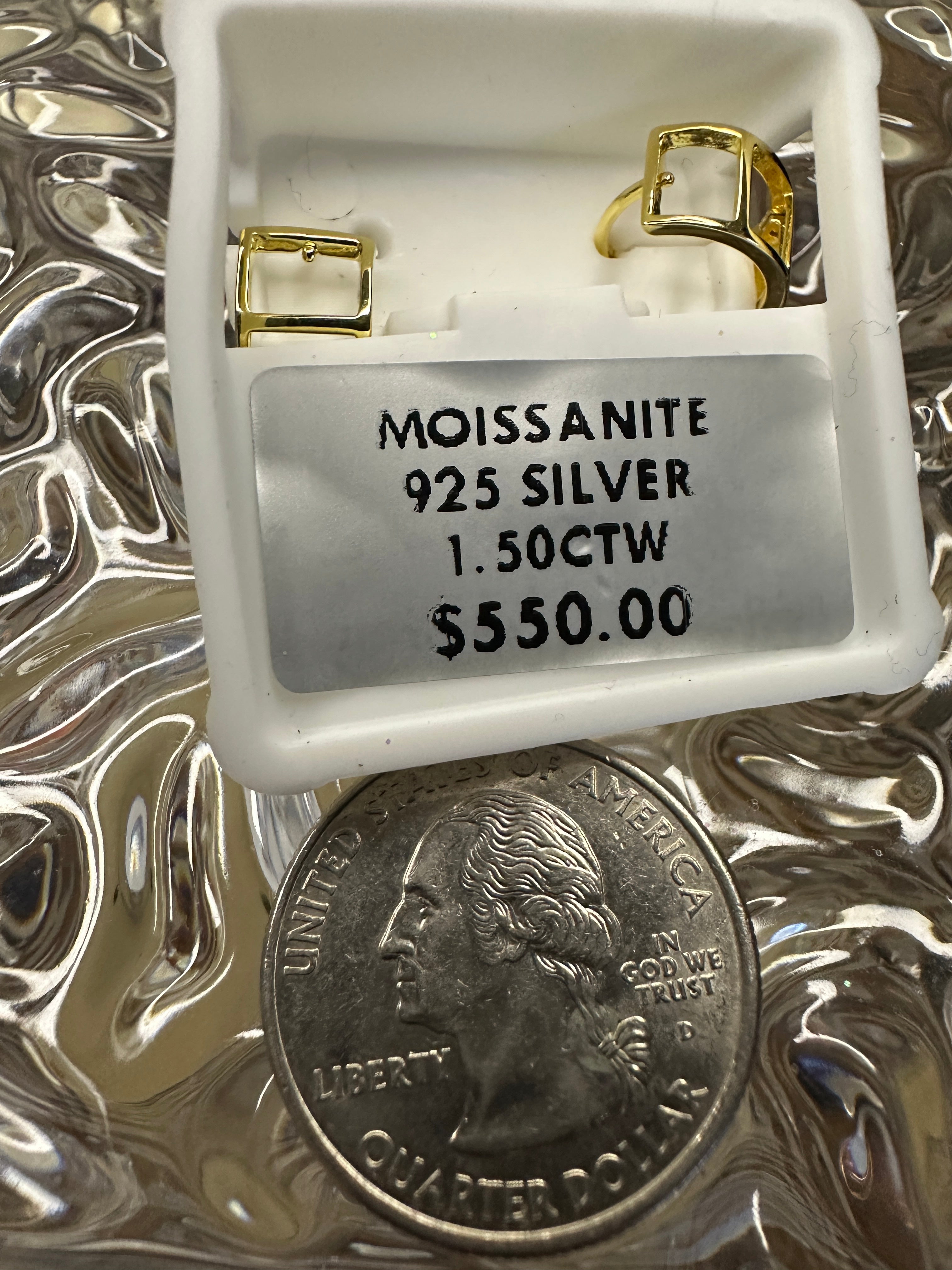 14kt Gold Vermeil Triple Huggie Hoop Earrings - 1.50ctw Lab-Grown Diamonds