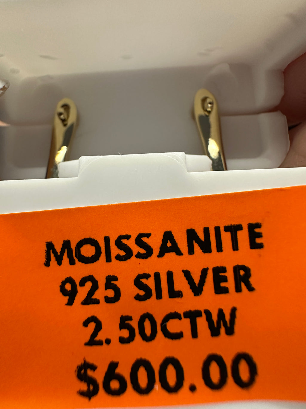 18kt Gold Vermeil 2.5CTW Lab Grown Moissanite Diamonds Huggie Hoop Earrings