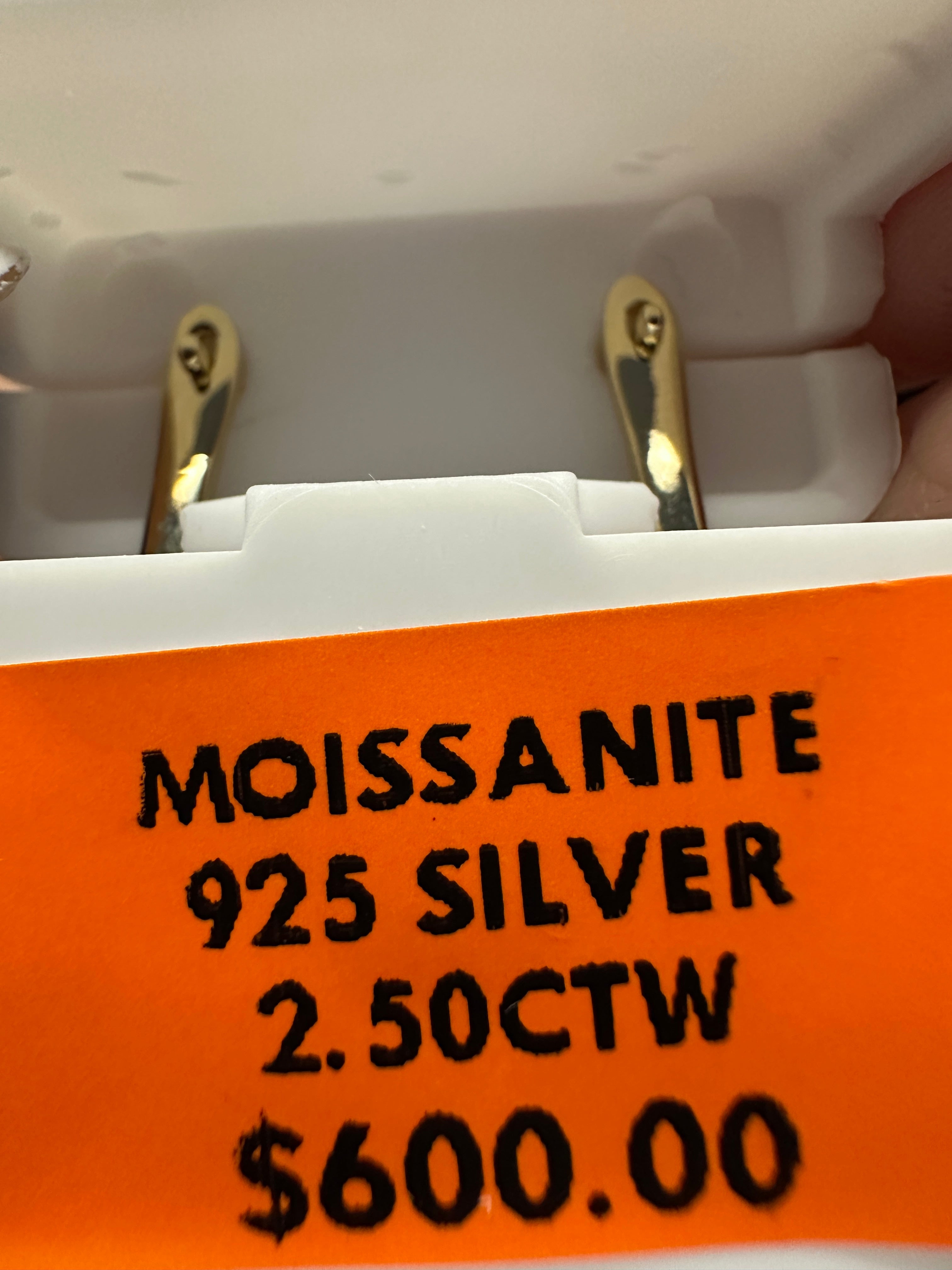 18kt Gold Vermeil 2.5CTW Lab Grown Moissanite Diamonds Huggie Hoop Earrings