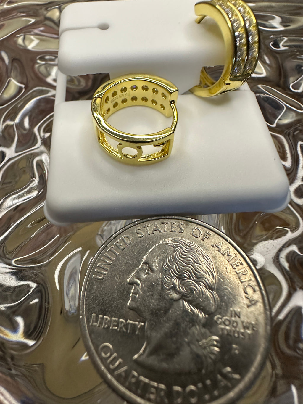 14kt Gold Over 925 Silver Moissanite Huggie Hoop Earrings - 1.00ctw