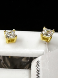 0.68ct Princess Cut Moissanite Stud Earrings - GRA Certified Warranty