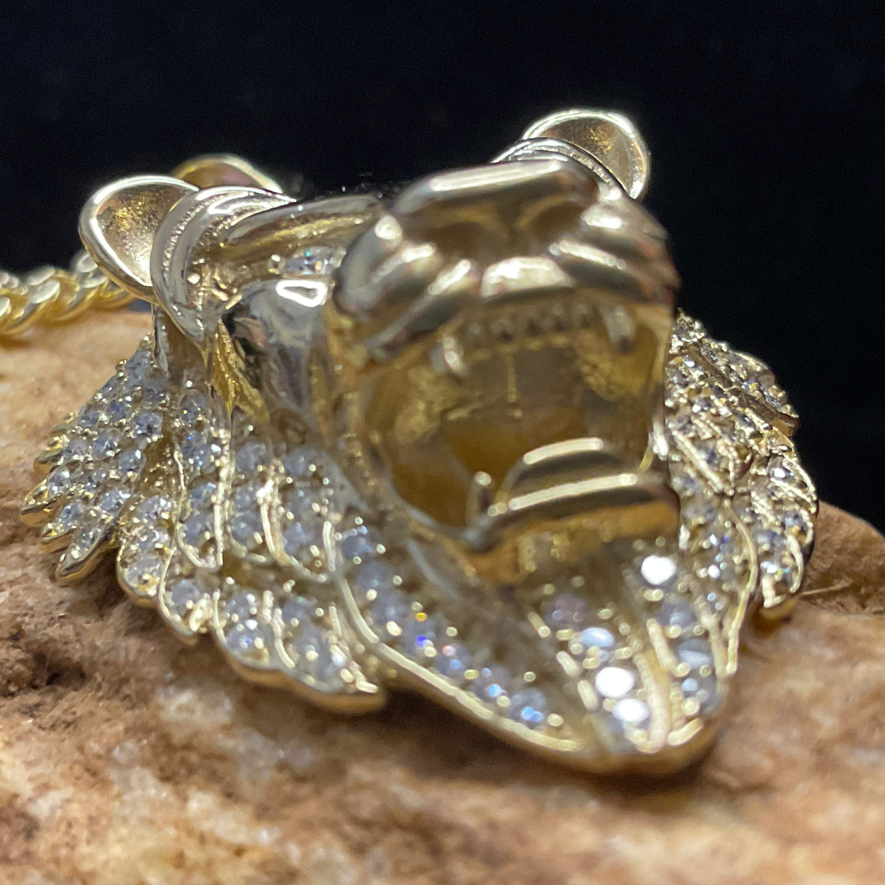 18CT Gold Vermeil Roaring King Of The Jungle 1.5CT Moissanite Necklace- GRA Certified w/Warranty