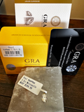 GRA moissanite jewelry set with packaging on a wooden surface