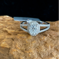 Diamond ring on a textured stone surface