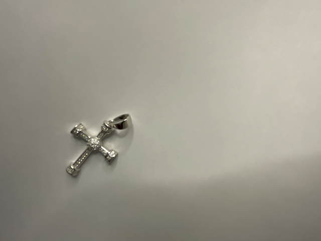 1.0CTW Iced-Out Cross Moissanite Necklace with Silver Rolo Chain 925 Sterling Silver