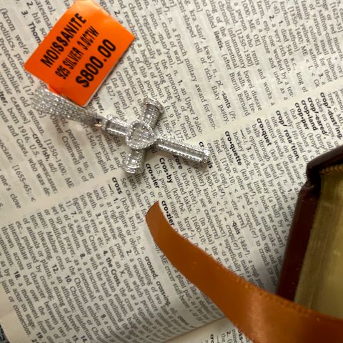 3.0CTW Large Iced-Out Cross Moissanite Pendant 925 Sterling Silver - No Chain