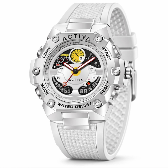 Activa x Invicta Digital Unisexy White Watch - 55mm