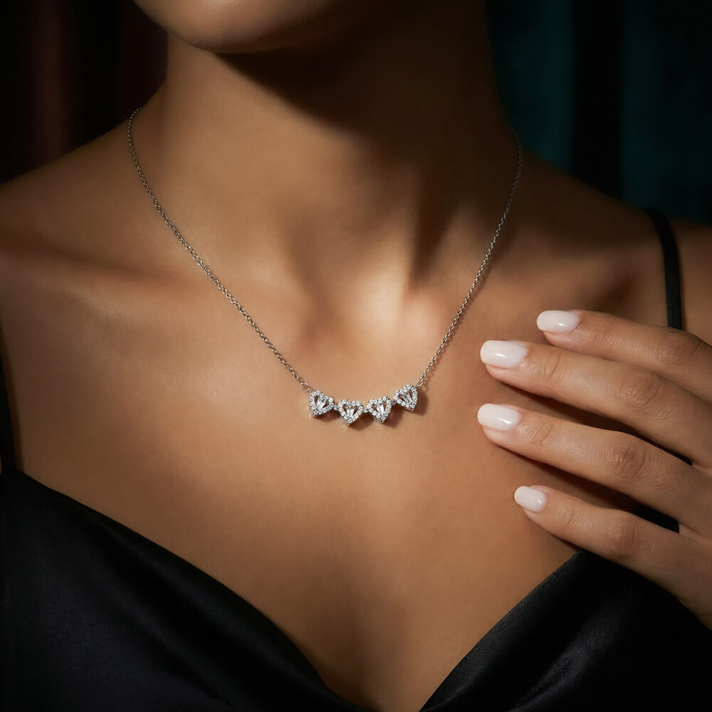 Magnetic Four Hearts Necklace