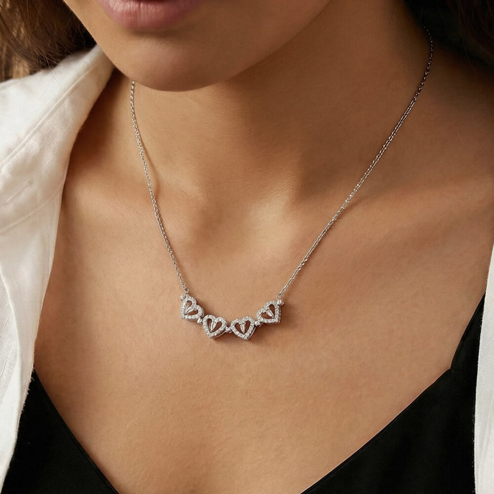 Magnetic Four Hearts Necklace