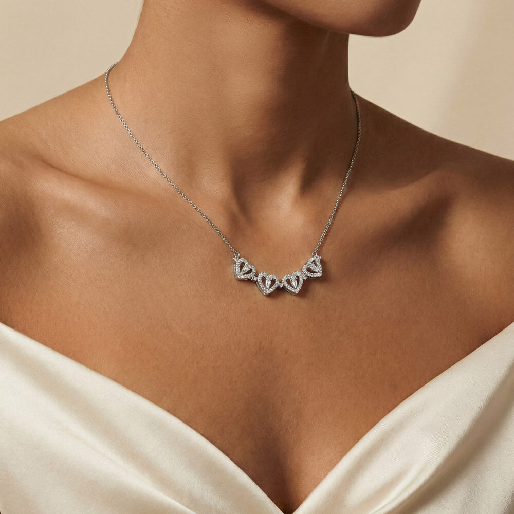 Magnetic Four Hearts Necklace