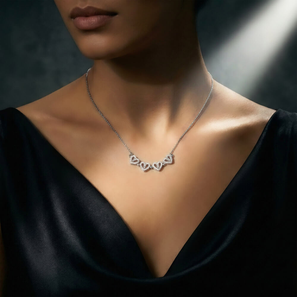 Magnetic Four Hearts Necklace