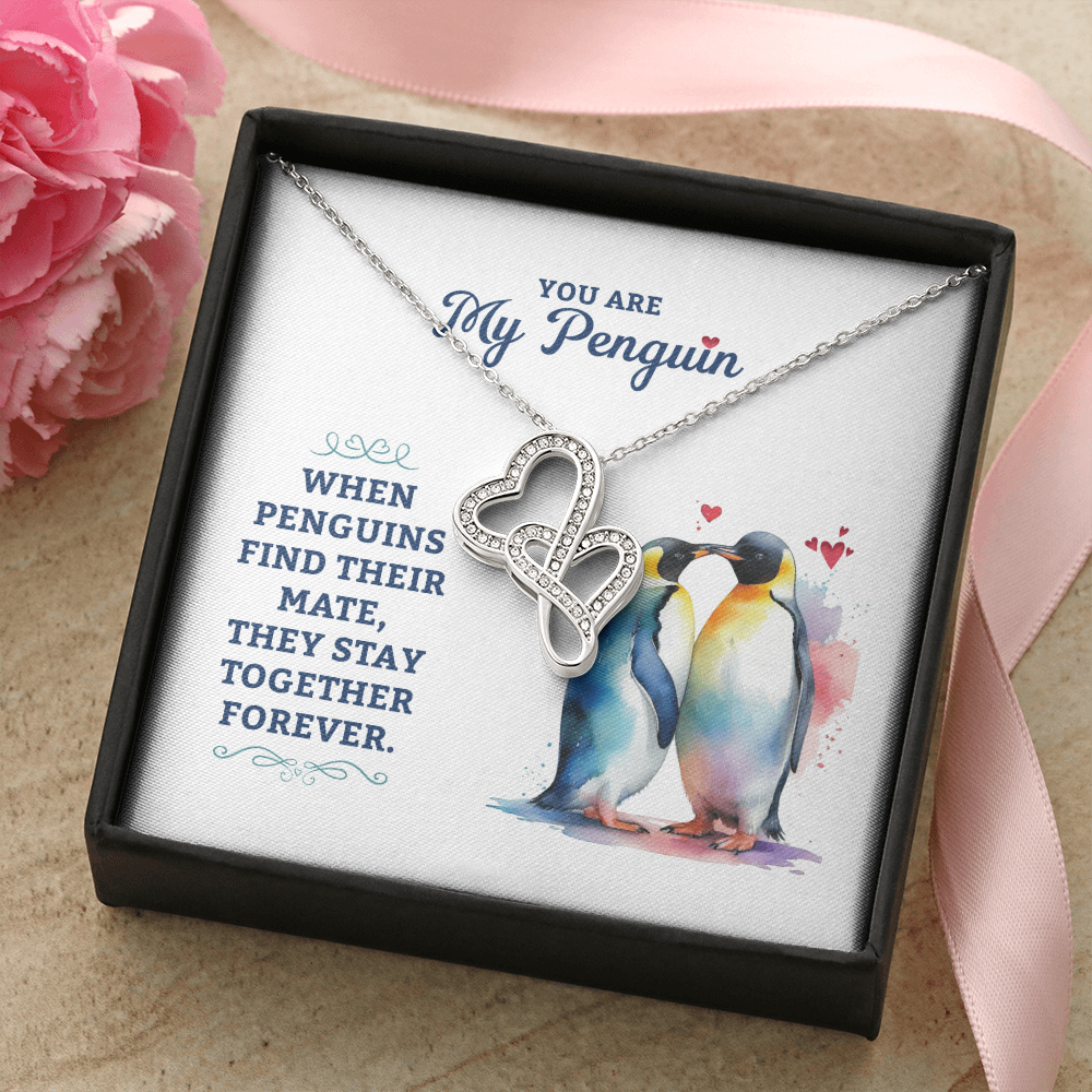 You Are My Penguin Necklace – Heart-to-Heart Pendant Gift for Wife, Girlfriend or Soulmate
