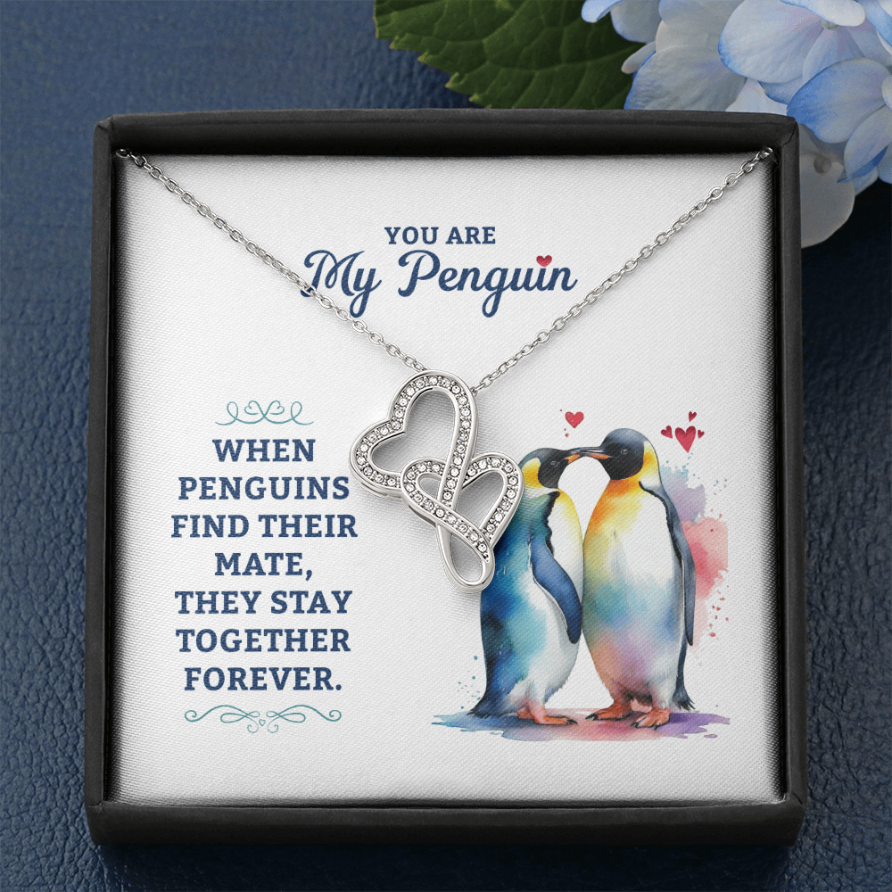 You Are My Penguin Necklace – Heart-to-Heart Pendant Gift for Wife, Girlfriend or Soulmate