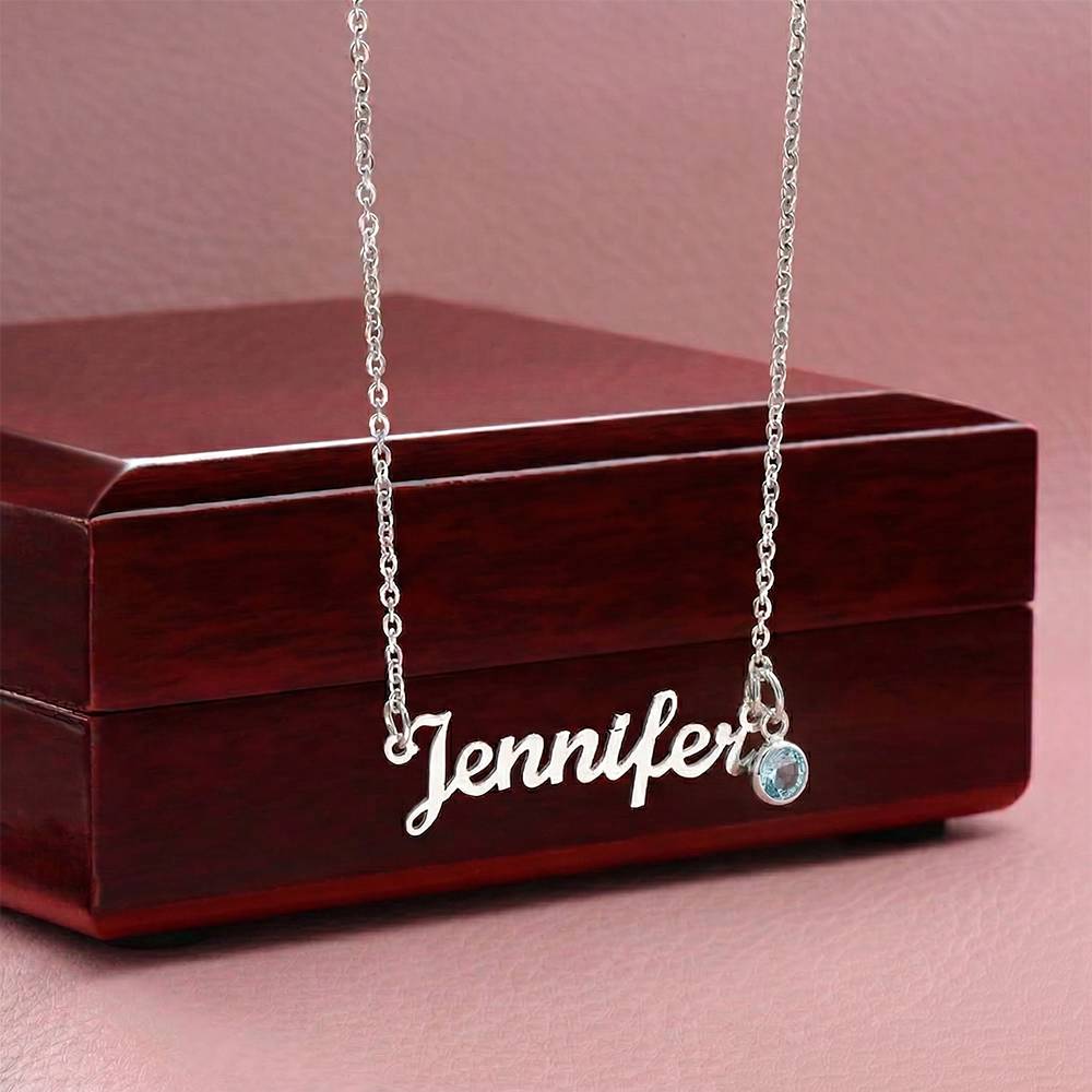Personalize this Name Necklace with Birthstone - BEAUTIFUL!