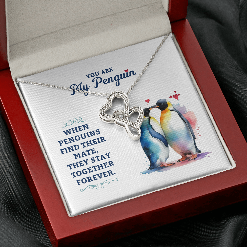 You Are My Penguin Necklace – Heart-to-Heart Pendant Gift for Wife, Girlfriend or Soulmate