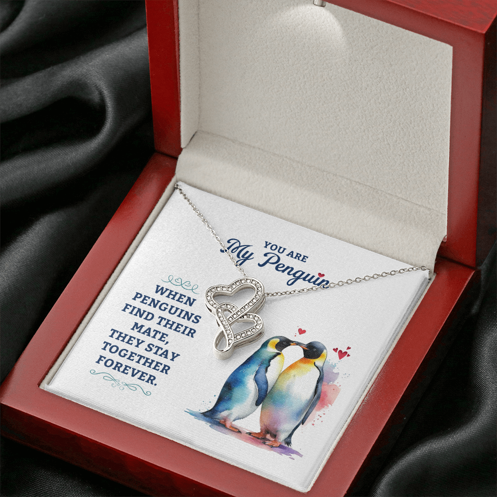 You Are My Penguin Necklace – Heart-to-Heart Pendant Gift for Wife, Girlfriend or Soulmate