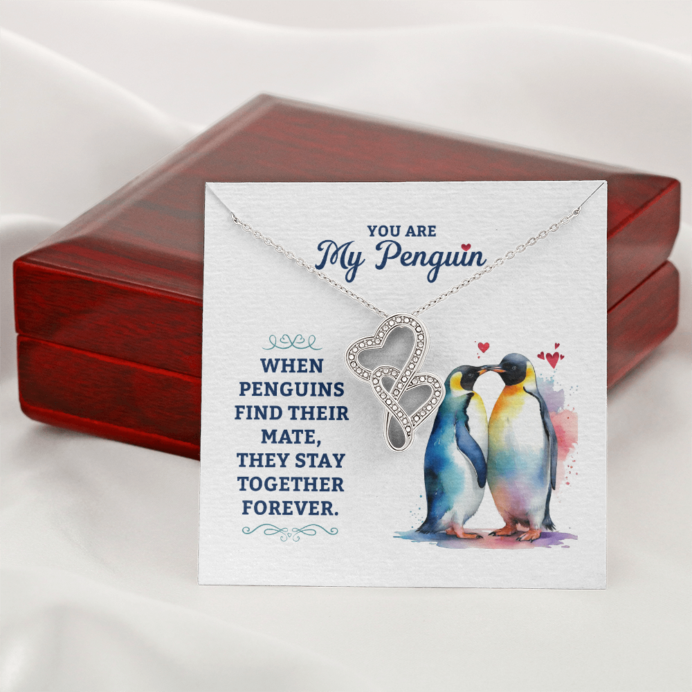 You Are My Penguin Necklace – Heart-to-Heart Pendant Gift for Wife, Girlfriend or Soulmate