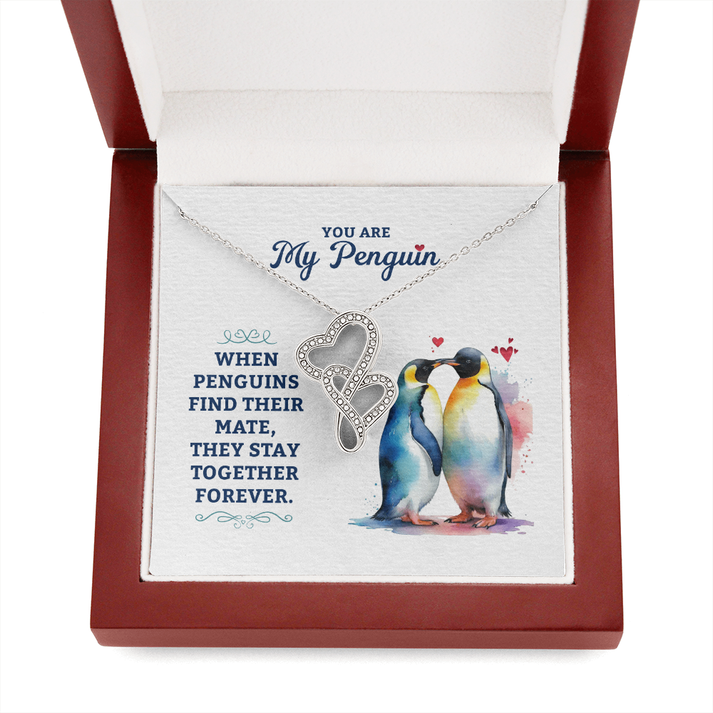 You Are My Penguin Necklace – Heart-to-Heart Pendant Gift for Wife, Girlfriend or Soulmate