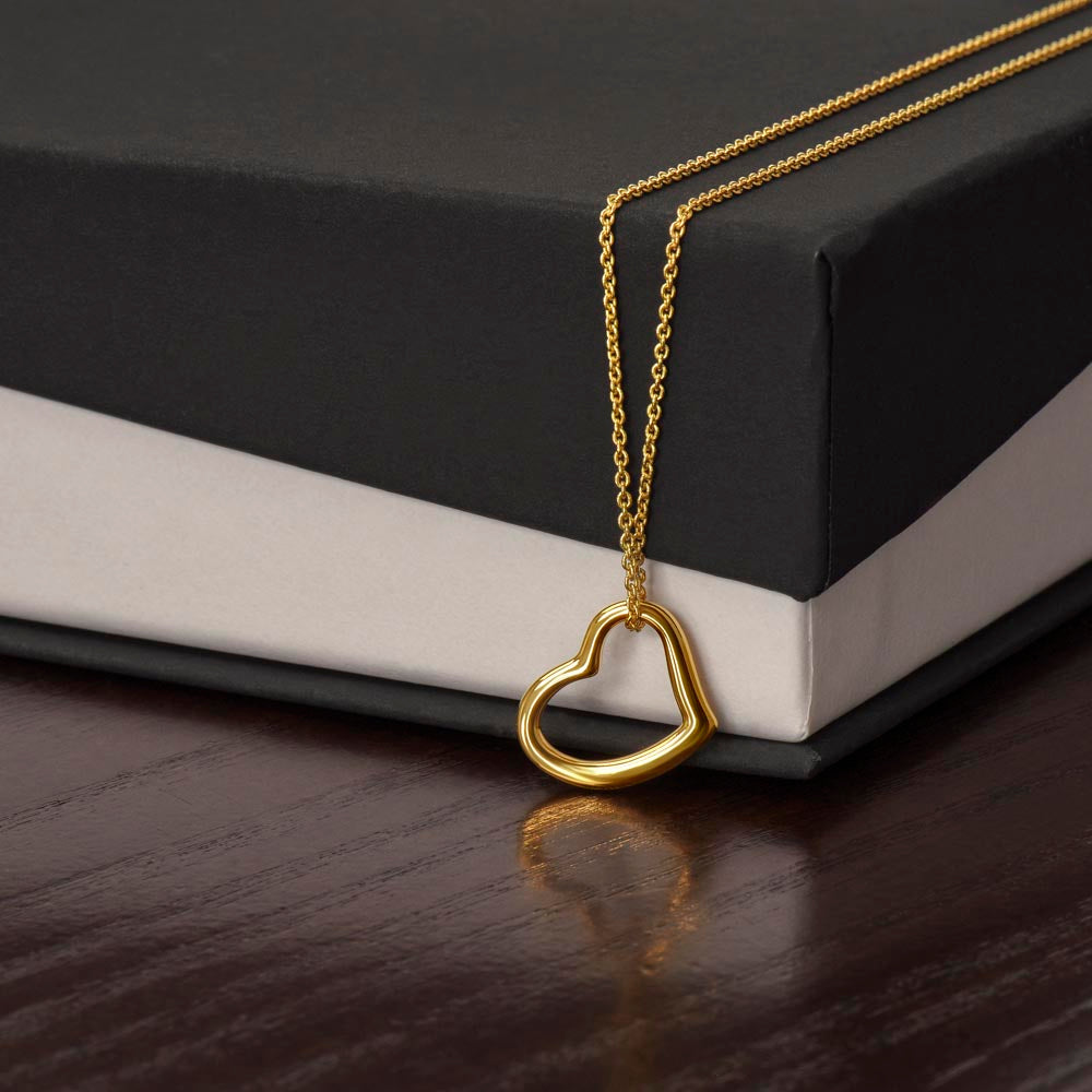 Delicate Heart Necklace - 18k Yellow Gold - 14k White Gold  - For the One You Love