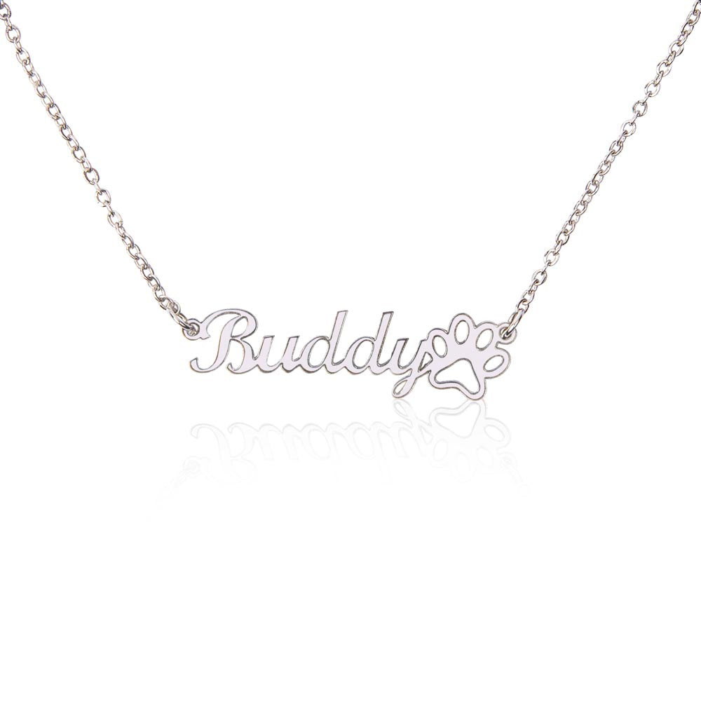 Paw Print Name Necklace - Customize Yourself