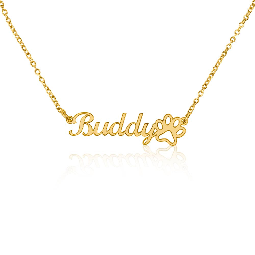 Paw Print Name Necklace - Customize Yourself
