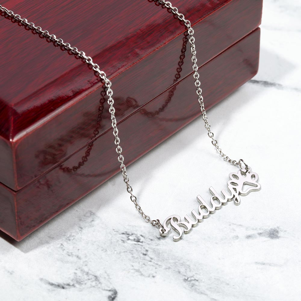 Paw Print Name Necklace - Customize Yourself
