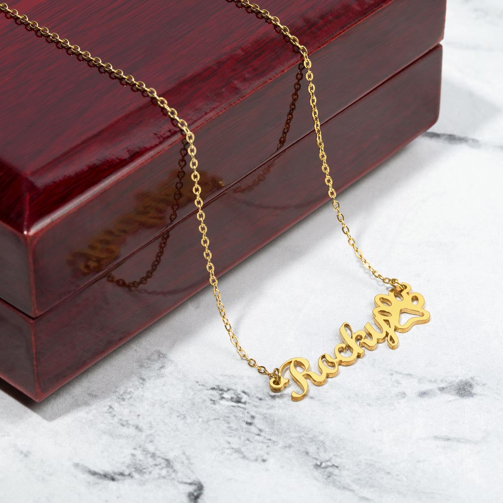 Paw Print Name Necklace - Customize Yourself