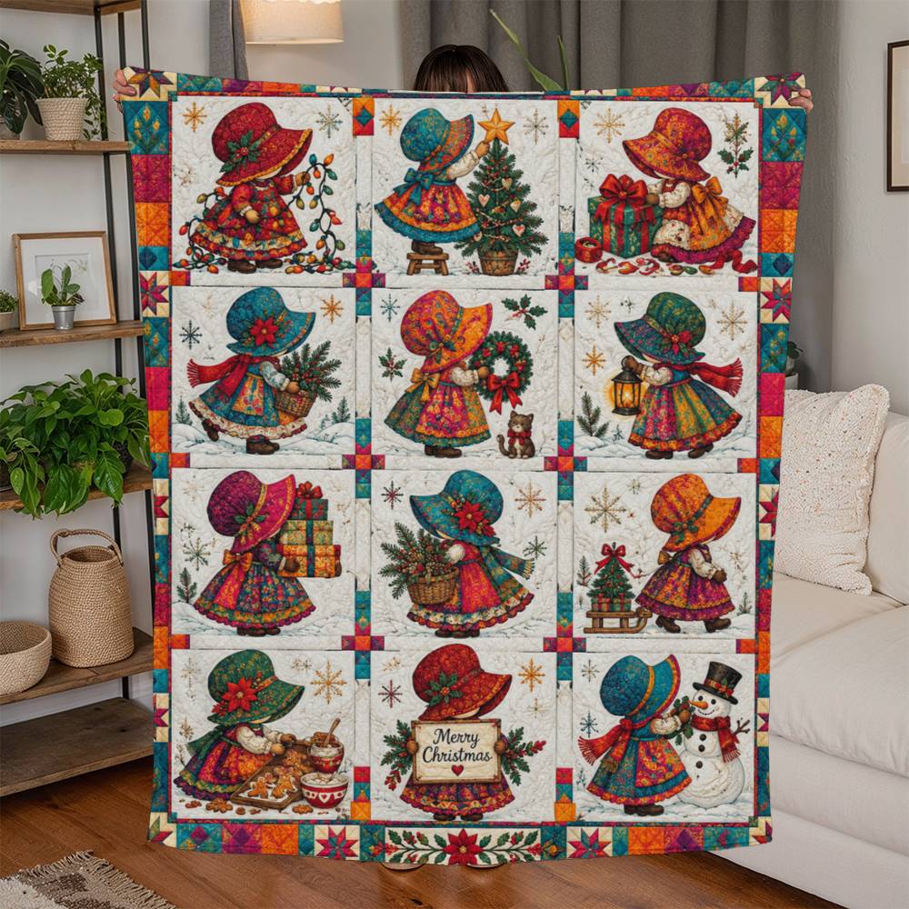Patchwork Christmas Dolly - Fleece Blanket Quilt