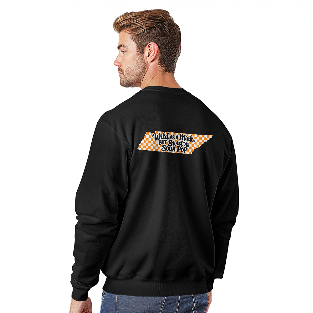 WILD AS A MINK, BUT SWEET AS SODA POP  -  JUNIORS BACK PRINT SWEATSHIRT