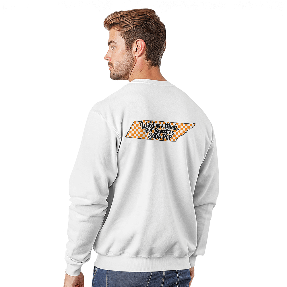 WILD AS A MINK, BUT SWEET AS SODA POP  -  JUNIORS BACK PRINT SWEATSHIRT