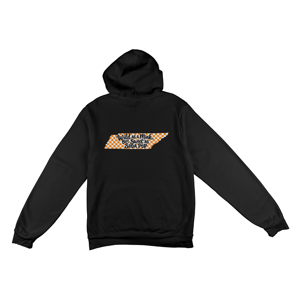 WILD AS A MINK, BUT SWEET AS SODA POP  - JUNIORS BACK PRINT HOODIE - S - 2XL