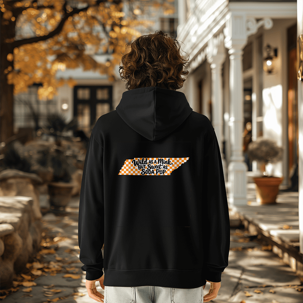 WILD AS A MINK, BUT SWEET AS SODA POP  - JUNIORS BACK PRINT HOODIE - S - 2XL