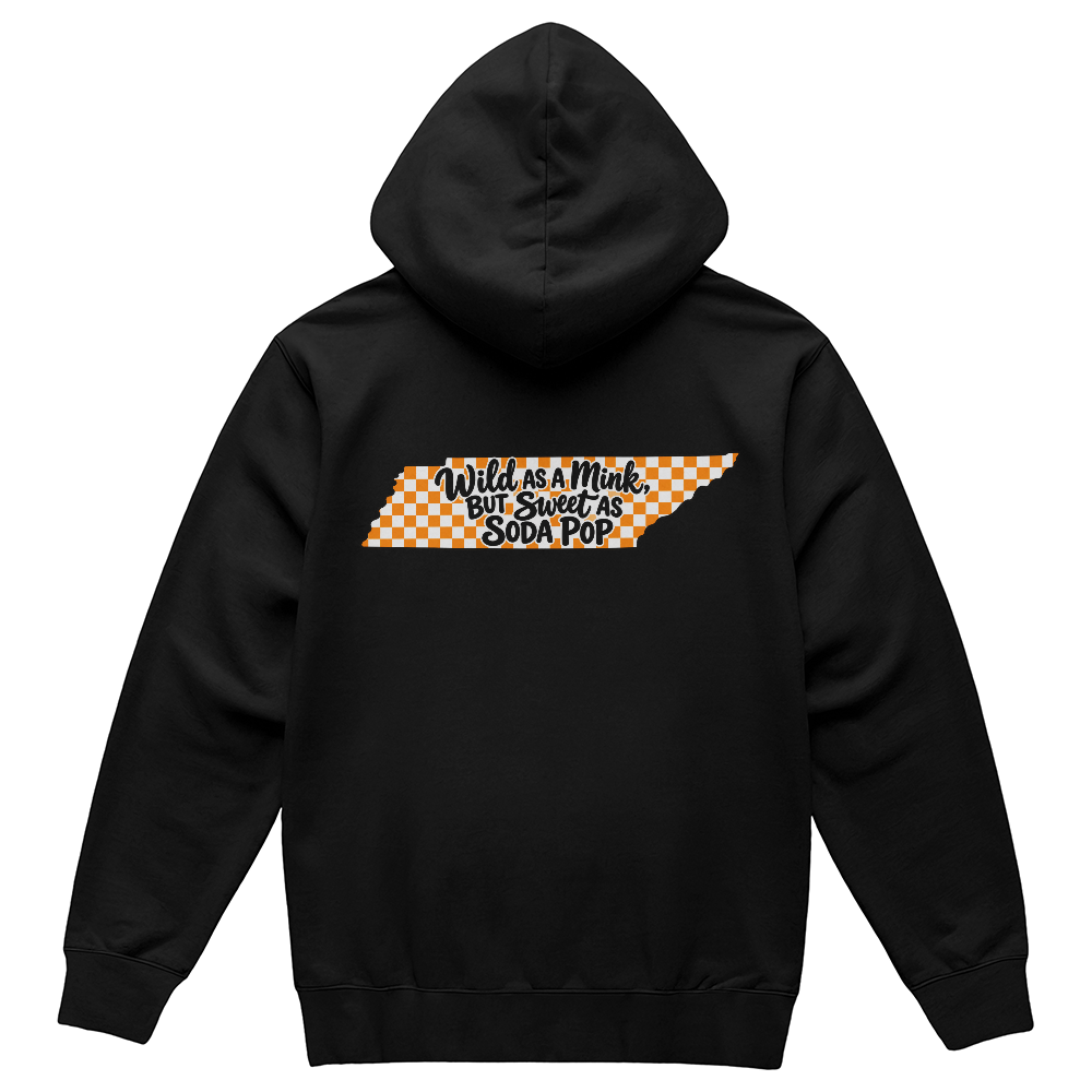WILD AS A MINK, BUT SWEET AS SODA POP  - JUNIORS BACK PRINT HOODIE - S - 2XL