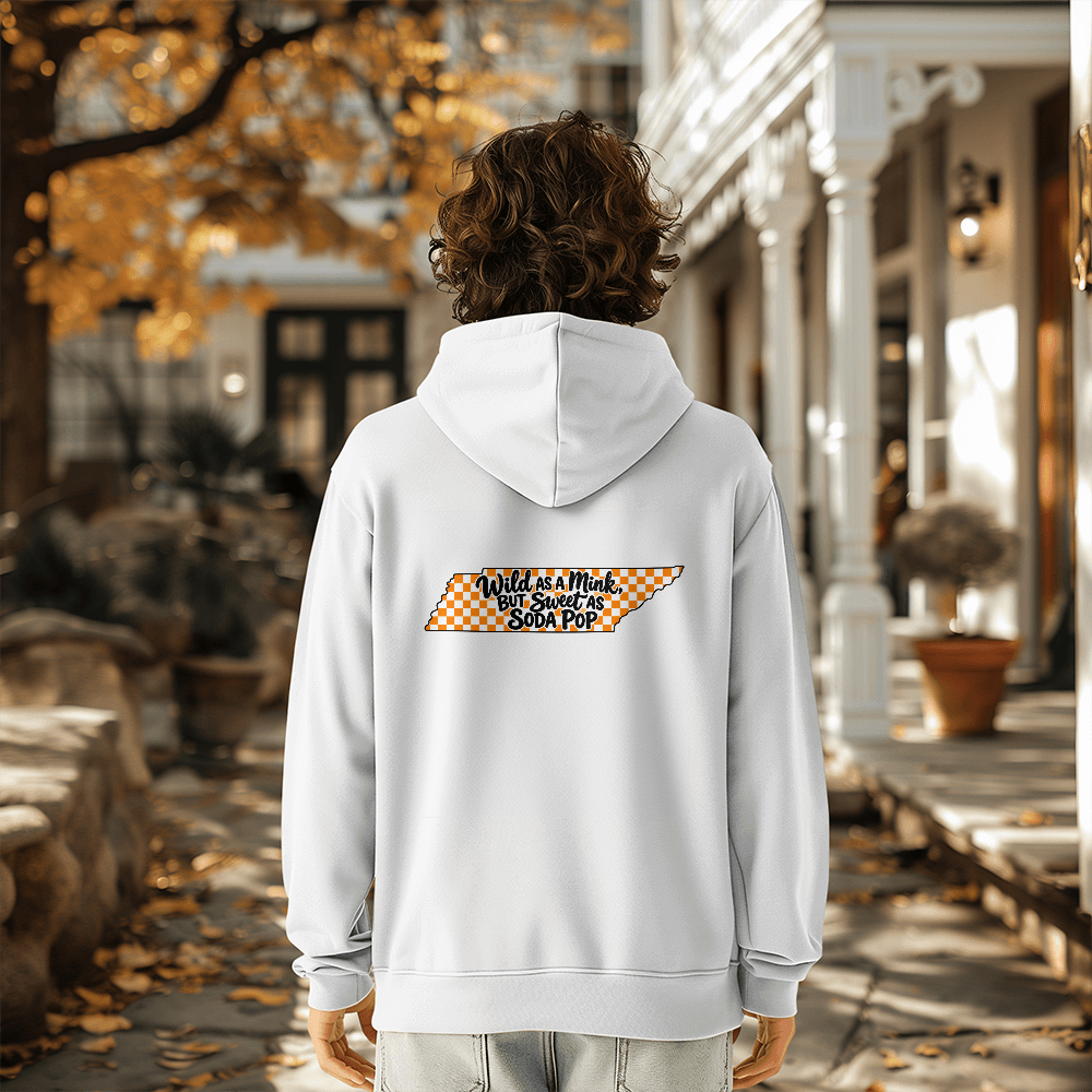 WILD AS A MINK, BUT SWEET AS SODA POP  - JUNIORS BACK PRINT HOODIE - S - 2XL