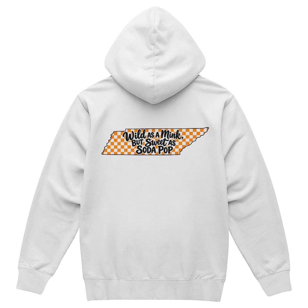 WILD AS A MINK, BUT SWEET AS SODA POP  - JUNIORS BACK PRINT HOODIE - S - 2XL