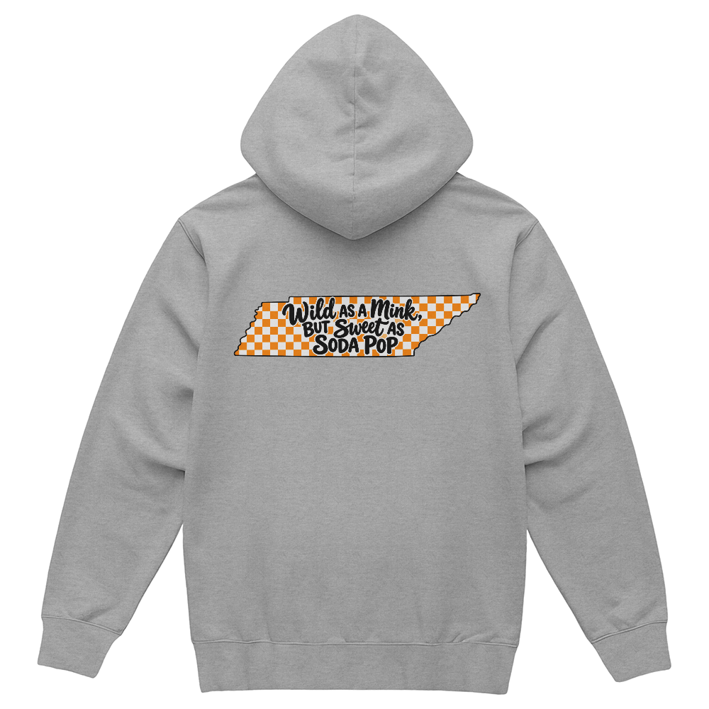 WILD AS A MINK, BUT SWEET AS SODA POP  - JUNIORS BACK PRINT HOODIE - S - 2XL