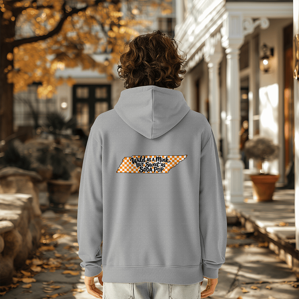WILD AS A MINK, BUT SWEET AS SODA POP  - JUNIORS BACK PRINT HOODIE - S - 2XL