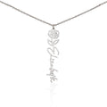 Flower Name Necklace - Vertical
