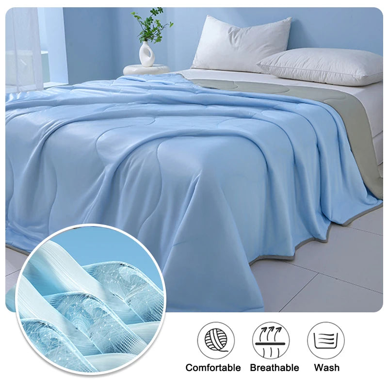 Appalachian Cool-Air Quilt with Double Side Cold & Cooling Fabric Technology- Summer Ice Silk Breathable Blanket