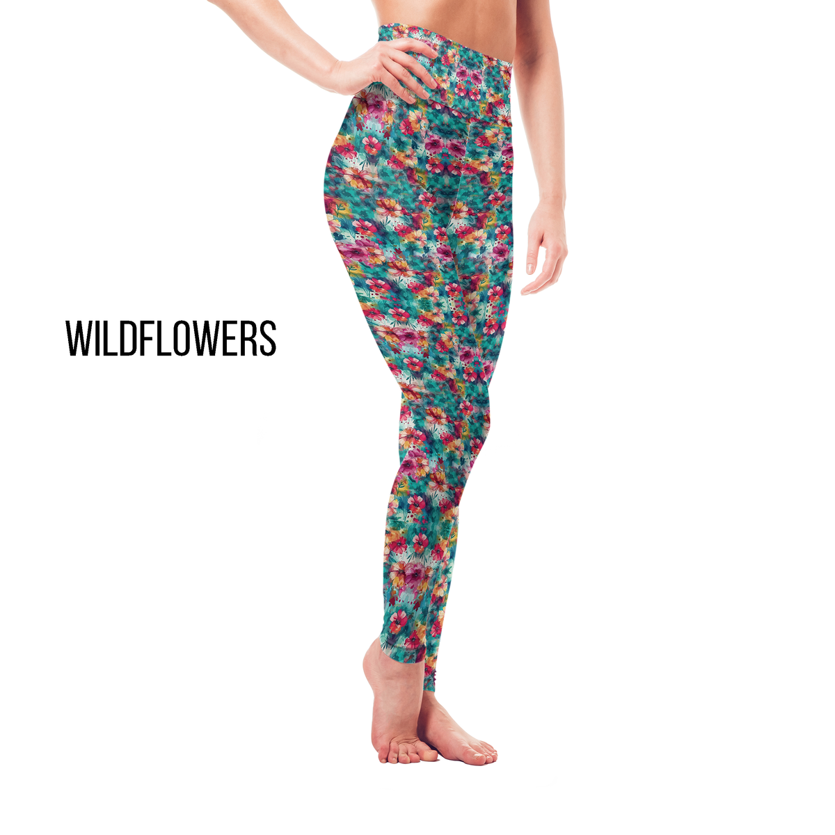 Watercolor Wildflower Leggings with Pockets